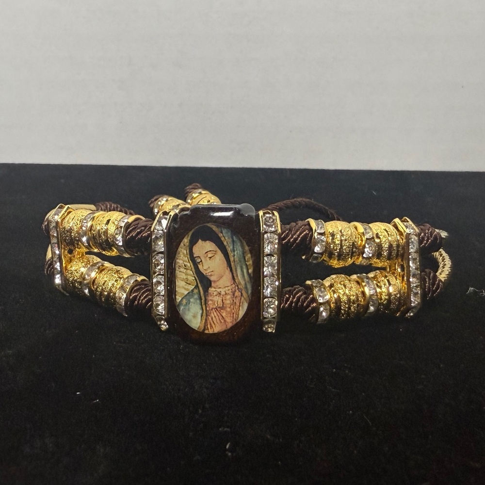 Virgen de Guadalupe bracelet with rain of gold